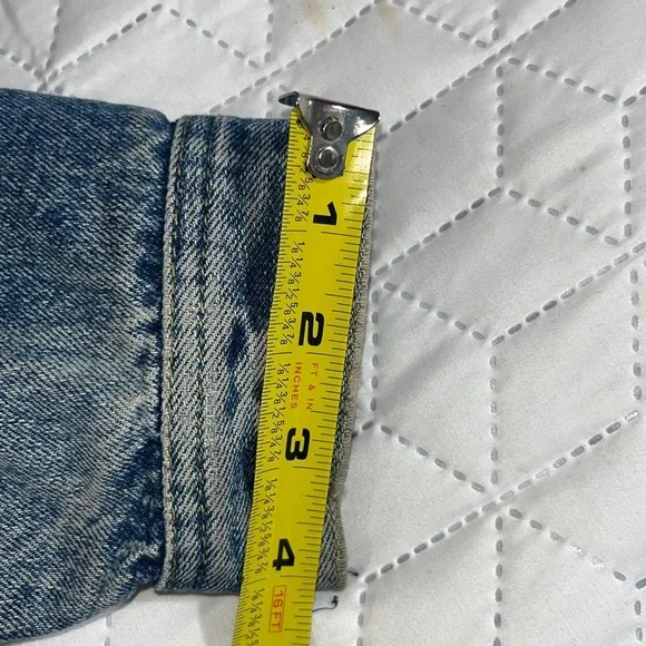 Vintage Bugle Boy Denim Barn Jacket Fleece Lined Corduroy Collar Size M - Picture 12 of 12